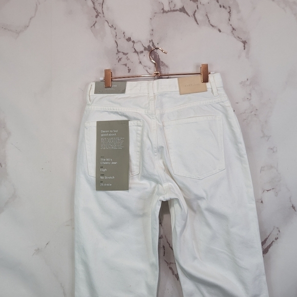 Everlane Jeans Button Fly 90s Cheeky Straight Leg High Rise White Bone Reg - Picture 7 of 13
